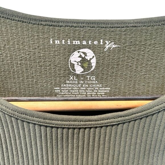 NWT Free People XYZ Recycled Baby Tee Green XL - Picture 5 of 6